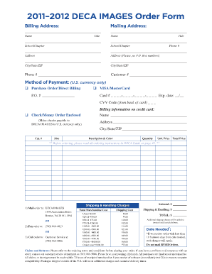 DECA IMAGES Order Form