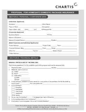 HomeSafe Domestic Package Insurance Proposal