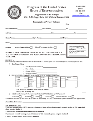 Immigration Privacy Release Form