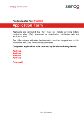 Serco Job Application Form