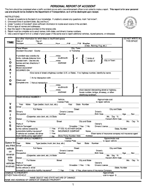 Personal Report of Accident