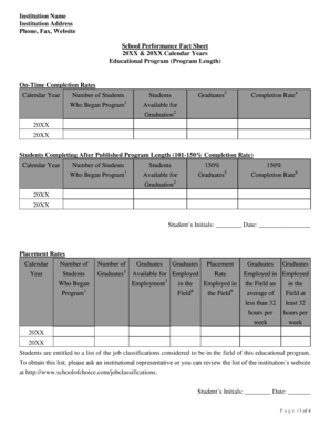 School Performance Fact Sheet