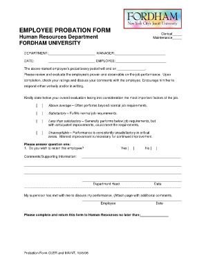 Employee Probation Form