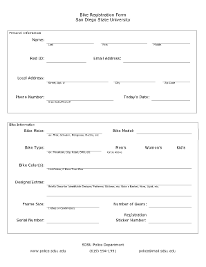 Bike Registration Form