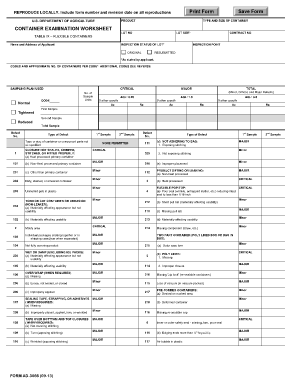 USDA Container Examination Worksheet