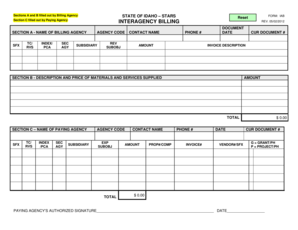 Idaho Interagency Billing Form