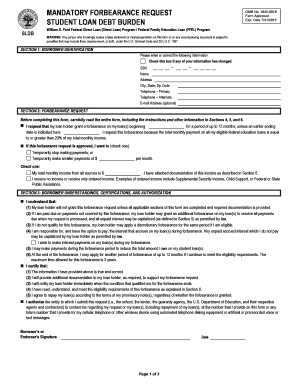 Student Loan Debt Burden Forbearance Request