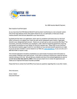IATSE Vacation Benefit Direct Deposit Form
