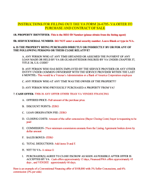 VA Form 26-6705 Offer to Purchase and Contract of Sale