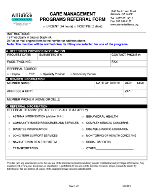 Care Management Programs Referral Form