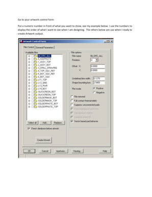 Artwork Control Form