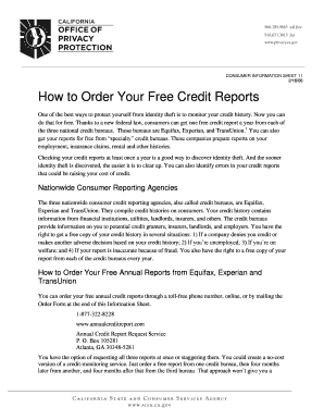 Free Annual Credit Report Request Form