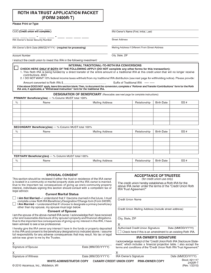 Roth IRA Trust Application Form 2400R-T