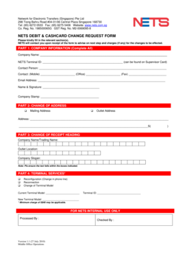 NETS Debit & CashCard Change Request Form