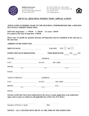 Rental Housing Inspection Application