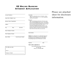 EZ Online Banking Internet Application
