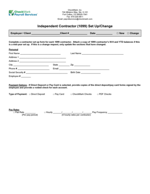 Independent Contractor Setup Form