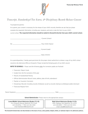 Transcript Release Form