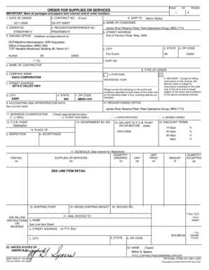 US Federal Purchase Order Form