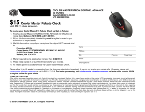 Cooler Master Rebate Form