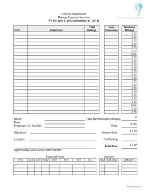 Mileage Expense Voucher