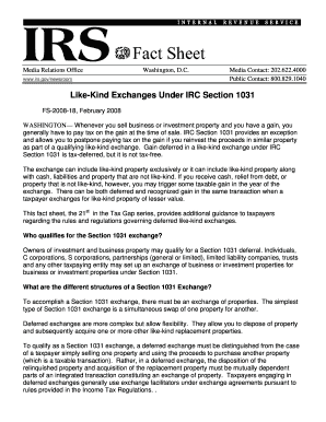 IRS Like-Kind Exchange Guidance