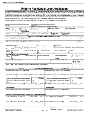 Uniform Residential Loan Application