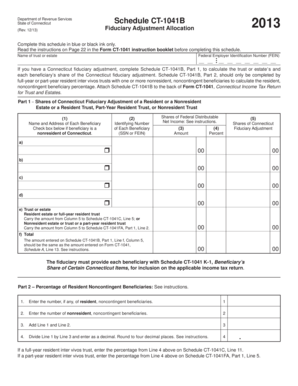 Connecticut Fiduciary Adjustment Allocation Form