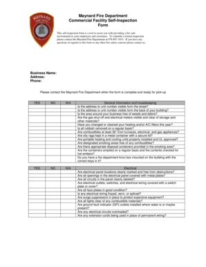 Commercial Facility Self-Inspection Form