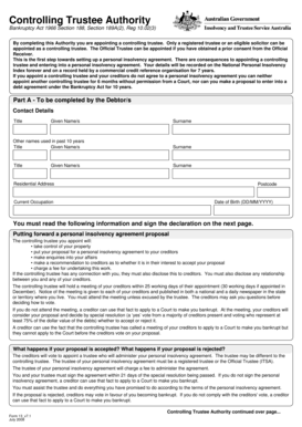 Controlling Trustee Authority Form