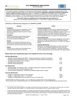 ASHHRA Membership Application Form