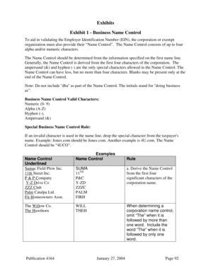 IRS Business Name Control Instructions