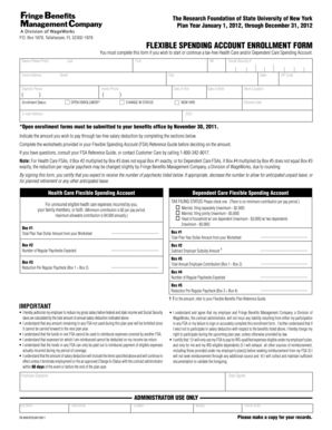 Flexible Spending Account Enrollment Form