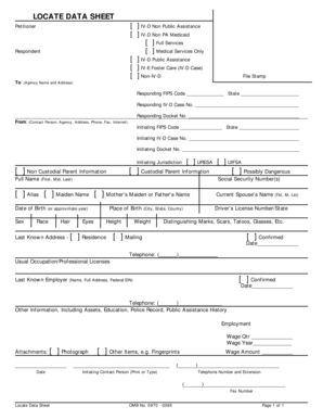 Locate Data Sheet