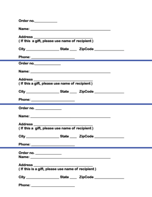 Order Form Template