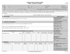 Missouri Eligibility Statement Form