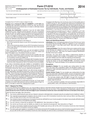 Connecticut Form CT-2210 2014