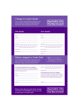 Change of Contact Details Form