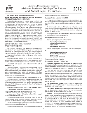 Alabama Business Privilege Tax Return