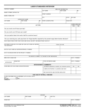 Labor Standards Interview Form