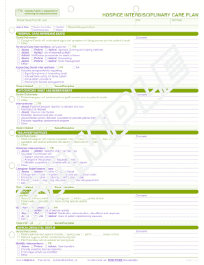 Hospice Interdisciplinary Care Plan