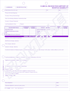 Hospice Eligibility Clinical Review Form