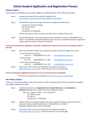 Jamestown Community College Online Application and Registration Form