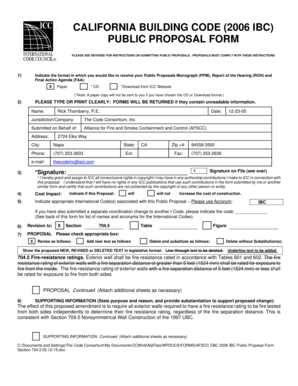California Building Code Public Proposal Form