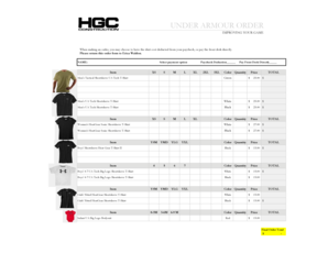Under Armour Order Form