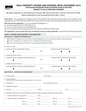 NYC RPIE Waiver Application