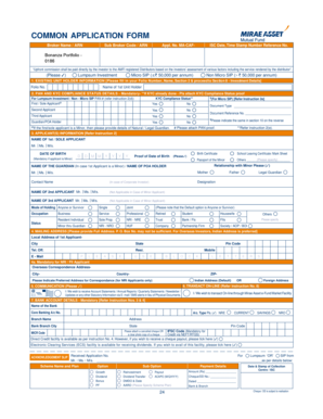 Mirae Asset Mutual Fund Application Form