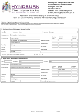UK Advertisement Consent Application