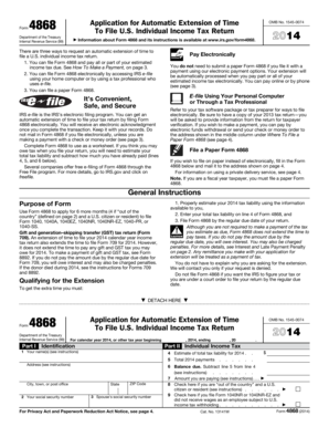 Form 4868 Application for Automatic Extension of Time