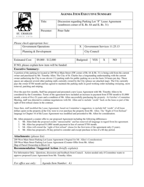 Shared parking agreement template - Title: Discussion regarding Parking Lot F Lease Agreement ... - stcharlesil